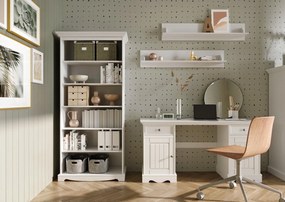 PROXIMA.store - Rustikálna drevená knižnica - BELLUNO ELEGANTE FARBA: biela - dub