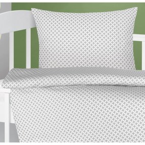 Bellatex Detský set vankúša a prikrývky Kosoštvorce sivá, 75 x 100 cm, 42 x 32 cm