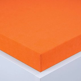 Napínacia plachta na posteľ froté EXCLUSIVE oranžová 180 x 200 cm