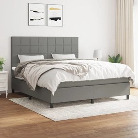 Boxspring posteľ s matracom tmavosivá 160x200 cm látka 3141786