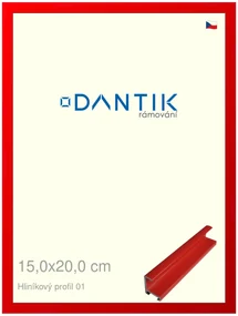 DANTIK rám na obraz 15x20 | ALU Červená Ferrari lesklá (Sklo Čiré)