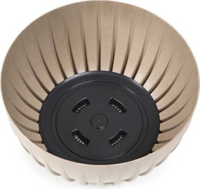 PLASTOVÝ KVETINÁČ STRIPPED ECO SADA 2KS 16X30 CM+15X24 CM BÉŽOVÁ