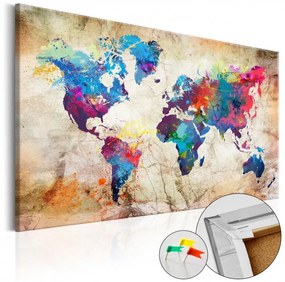 Artgeist Obraz na korku - World Map: Urban Style [Cork Map] Veľkosť: 120x80