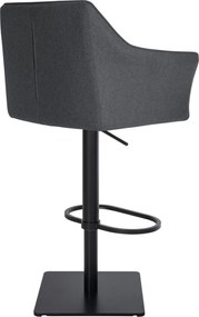 Barová stolička Damaso B - filc, čierny rám - Sivá