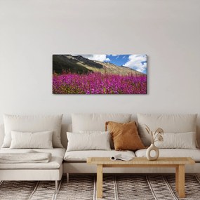 Obraz scenérie horské lúky (120x50 cm)