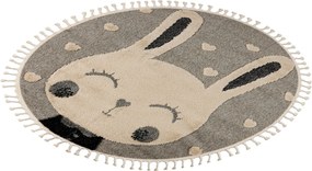 Obsession, Detský kusový koberec My Fano 395 Rahe kruh, 133x133 (priemer) kruh, šedá, detská izba