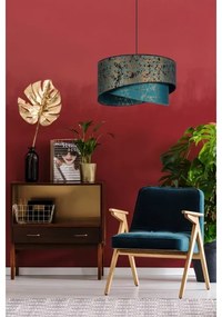 Luster na lanku REZO 1xE27/60W/230V tyrkysová/zlatá