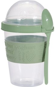 EH Hrnček na jogurt s lyžičkou, 600 ml, plast, mix farieb