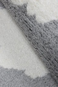 Detský koberec SLIM 6917 sivý / biely