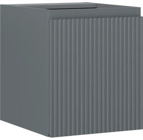 Mexen Rivel, kúpeľňová skrinka 40 cm, 1 dvierka, s drážkami, grafitová matná, 91A21-04047-1-BF66