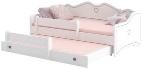 Detská posteľ s prístelkou EMKA II | biela/sivá
