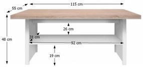 Konferenčný stolík Topty Typ 18 - biela / dub sonoma
