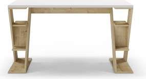 Pracovný stôl s bielou doskou 60x137 cm Butterfly – Marckeric