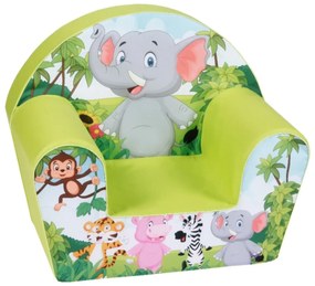 Detské kresielko so sloníkom | zelené