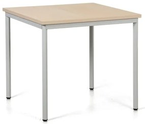 Jedálenský stôl TRIVIA, svetlo sivá konštrukcia, 800 x 800 mm, breza