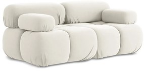 Biela zamatová pohovka 190 cm Lokua – Makamii