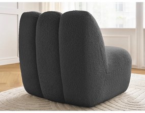 Tmavosivé kreslo z textílie buklé Janissaire – Bobochic Paris