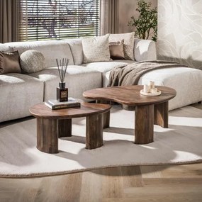 Konferenčný stôl 55-80 Mova 2-set Drevo Acacia  - Komfort-nábytok