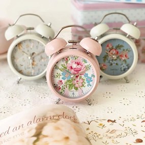 Isabelle Rose Kovový retro budík Marie ružový