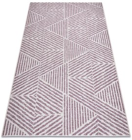 Koberec COLOR 47176260 SISAL riadky, trojuholníky, zigzag béžovo / ružový