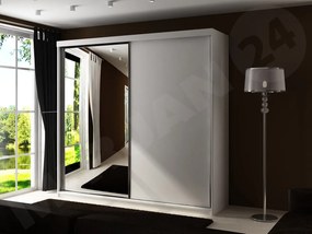 Skriňa so zrkadlom Sahara 23/200, Osvetlenie: osvetlenie LED modré, Farba:: jaseň tmavý