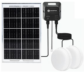 Aigostar - LED solárne svietidlo 2xLED/35W/12V 6000mAh 6500K pr.16,8cm