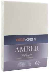 Bavlnené jersey prestieradlo s gumou DecoKing Amber ecru