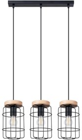 Sollux SL.1264 - Luster na lanku GOTTO 3xE27/15W/230V čierna