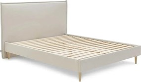 Béžová dvojlôžková posteľ Bobochic Paris Sary Light, 180 x 200 cm