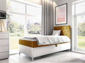 Kontinentálna posteľ Junior Gerdise 1, Strana: pravá, Rozmer postele: 100x200, Dostupné poťahy: ekokoža Soft 017 (biela) + Fresh 37