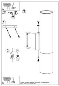 Sollux SL.0938 - Nástenné svietidlo LOOPEZ 2xGU10/10W/230V čierna/chróm