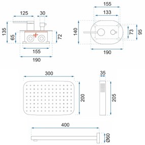 Rea Oval, podomietková sprchová sada + BOX, chrómová, REA-P8415