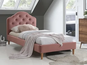 Čalúnená posteľ CHLOE VELVET 90x200 cm staroružová