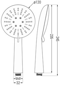 Mexen príslušenstvo - hlavica ručnej sprchy R67 Circle, 3-funkcie, čierna, 79567-70