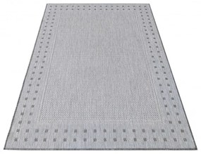 Luxusný obojstranný sivý koberec s ozdobným okrajom Šírka: 80 cm | Dĺžka: 150 cm