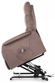 Masážne kreslo Pravia Velvet, hnedá