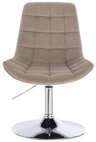LuxuryForm DESIGN Stolička PARIS VELUR na striebornom tanieri - latte