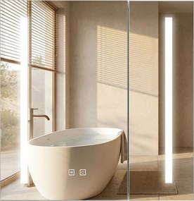 Rea Rea, LED zrkadlová skrinka s osvetlením 60x65cm, M1015-60, šedá-biela, REA-M0102