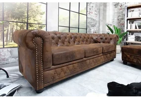 Sedacia súprava 17382 Chesterfield 3-sedenie Antik hnedá - Komfort-nábytok