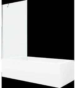 Mexen Vega obdĺžniková vaňa 180 x 80 cm s obkladom a 1-krídlovou sprchovou zástenou 90 cm, Transparentné, Chrómová - 550118080X9