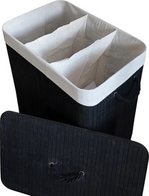 TRENDIE Bambusový kôš na prádlo 150l čierny + DARČEK