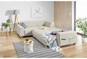 Béžová rozkladacia/s úložným priestorom rohová pohovka (ľavý roh/do L) Classy Sophie – Miuform