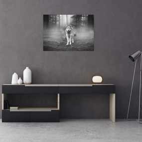 Obraz - Strážca lesa, čiernobiely (70x50 cm)