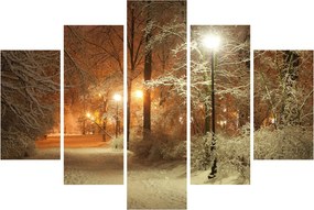Obraz - Zasnežený park (150x105 cm)