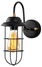 Nástenné svietidlo v čiernej a zlatej farbe ø 10 cm Mahoni – Opviq lights