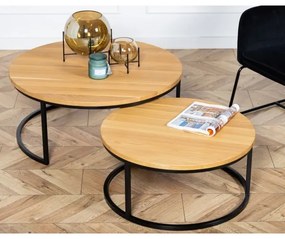 SADA 2x Konferenčný stolík OAKLOFT 38x90 cm čierna/dub