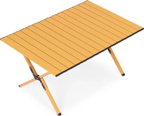 Skladací kempingový stolík MOLDO 90x60 cm žlto-hnedý