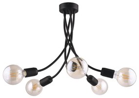 Jupiter 1640 - Luster na tyči LUCE 5xE27/60W/230V čierna 10701640