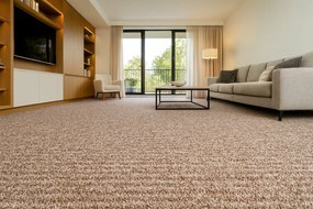 Betap, Koberec metráž Novelle 90, na mieru, šíře 3m,4m, hnedá, twinback (filc+juta), obývacia izba