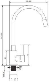 Deante Evora, 1-komorový granitový drez 500x500x216 mm + drezová batéria s elastickým ramenom, čierna, DEA-ZQJNN103